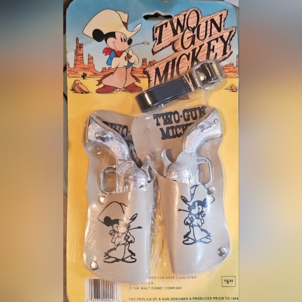Vintage RARE Two Gun Mickey Toy Set